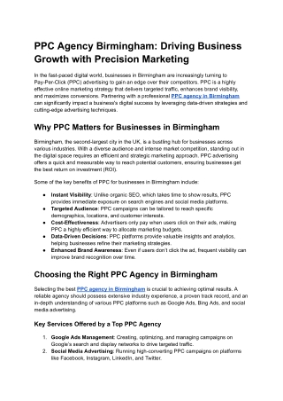 PPC Agency Birmingham