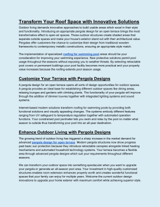 Transform Your Roof Space with Innovative Solutions