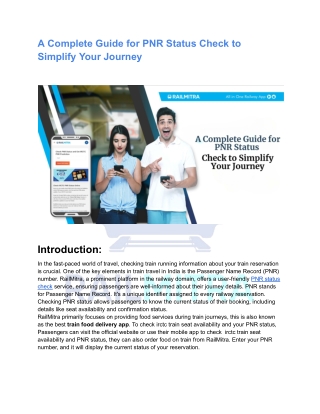 A Complete Guide for PNR Status Check to Simplify Your Journey