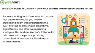 Best SEO Services in Lucknow – Grow Your Business with Websofy Software Pvt Ltd!