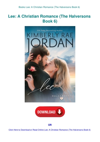 Books Lee A Christian Romance (The Halversons Book 6)