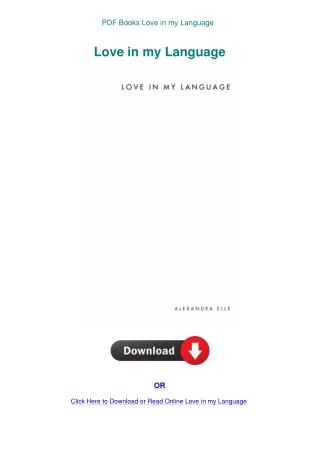 PDF Books Love in my Language