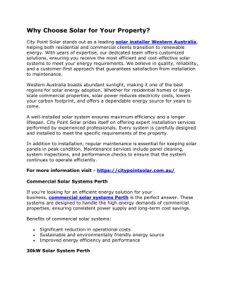 Why Choose Solar for Your Property