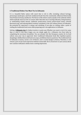 6 Traditional Dishes You Must Try in Lithuania