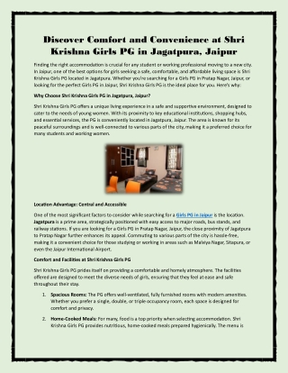 Shri Krishna Girls PG