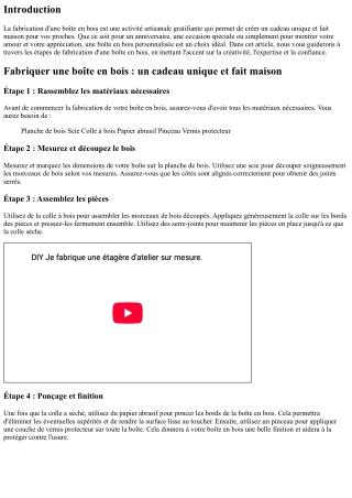 Fabriquer une boîte en bois : un cadeau unique et fait maison