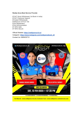 Your Ultimate Guide to Reddy Anna Online Book ID for T20 Matches in 2025.