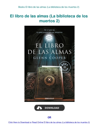 Books  El libro de las almas (La biblioteca de los muertos 2)