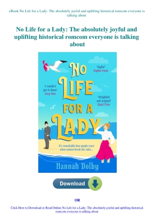 eBook No Life for a Lady The absolutely joyful and uplifting historical romcom everyone is talking a