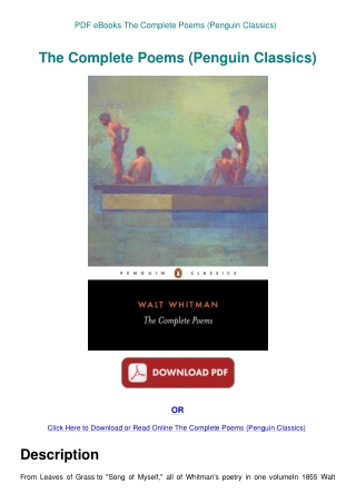 PDF eBooks The Complete Poems (Penguin Classics)