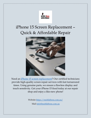 iPhone 15 Screen Replacement – Quick & Affordable Repair