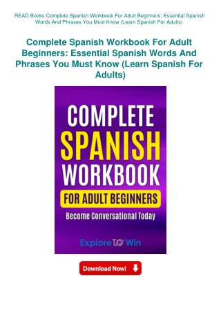 READ Books Complete Spanish Workbook For Adult Beginners Essential Spanish Words And Phrases You Mus