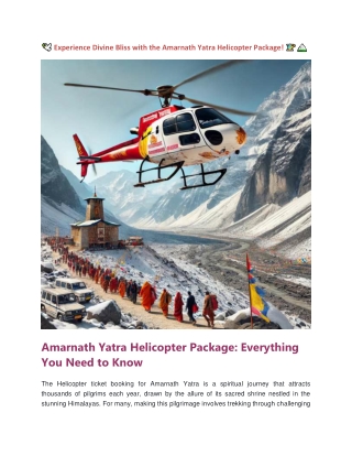 Amarnath Yatra Helicopter Package