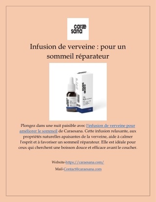 Infusion de verveine : pour un sommeil réparateur