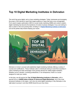 Digital Marketing Courses in Dehradun