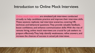 Mastering Job Interviews with Online Mock Interviews