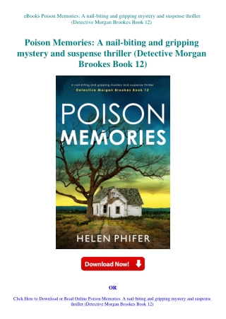eBooks Poison Memories A nail-biting and gripping mystery and suspense thriller (Detective Morgan Br