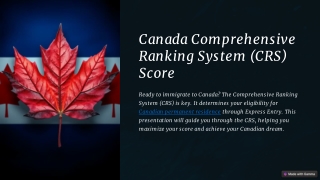 Canada CRS Score Calculator