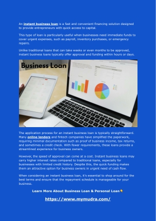 Instant Business Loan