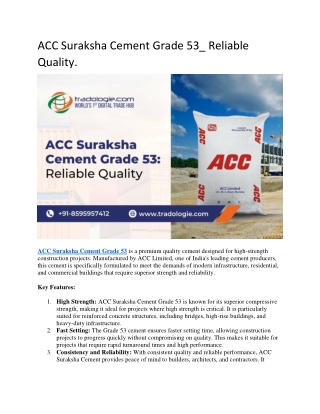 ACC Suraksha Cement Grade 53