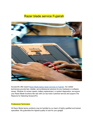 Razer blade service Fujairah