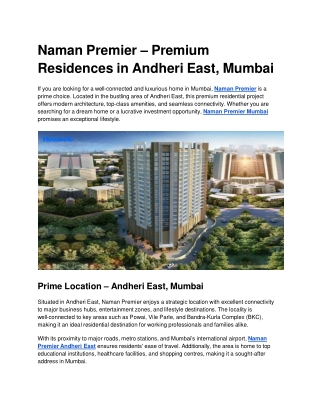 Naman Premier: Modern Homes for a Stylish Lifestyle