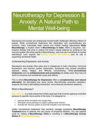 Vikas Neurotherapy Centre in Mumbai: Holistic Healing for Mind & Body