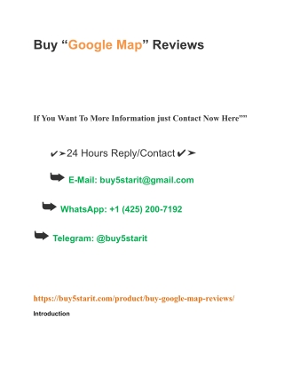 Buy “Google Map” Reviews