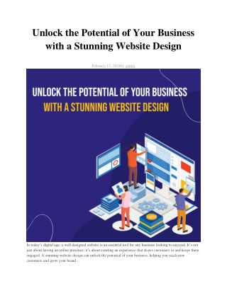 Unlock the Potential of Your Business with a Stunning Website Design