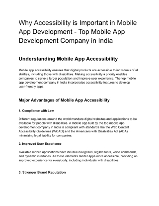 Top Mobile App Development Company in India