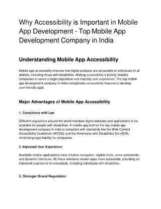 Top Mobile App Development Company in India