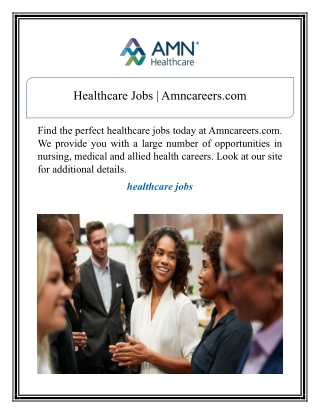 Healthcare Jobs | Amncareers.com