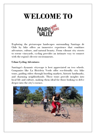 Santiago Bike Tours for Wine Lovers