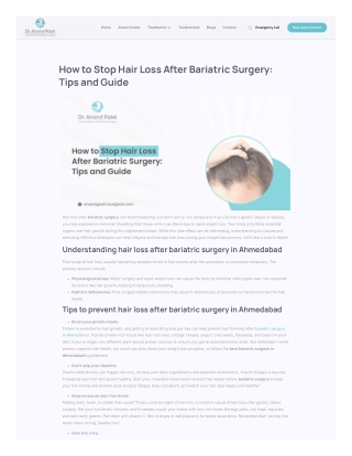 How to Stop Hair Loss After Bariatric Surgery: Tips and Guide