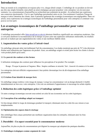 Les avantages économiques de l'emballage personnalisé pour votre entreprise