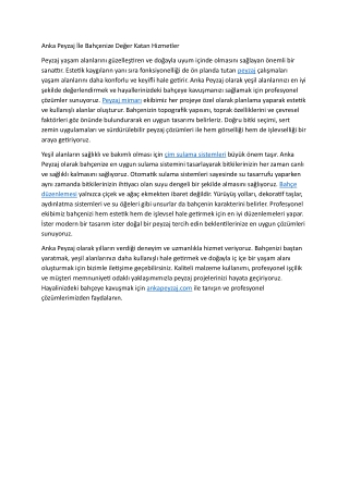 Anka Peyzaj Ile Bahcenize Deger Katan Hizmetler