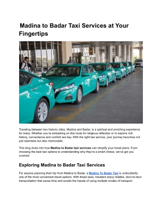 Madina To Badar Taxi