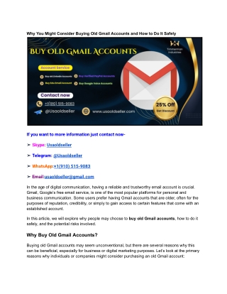 Why You Might Consider Buying Old Gmail Accounts and How to Do It Safely