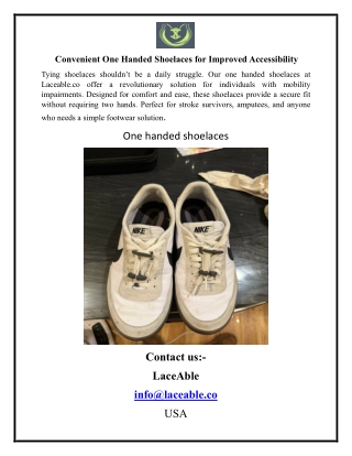 Convenient One Handed Shoelaces for Improved Accessibility