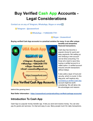 Buy Verified Cash App Accounts - Legal Considerations