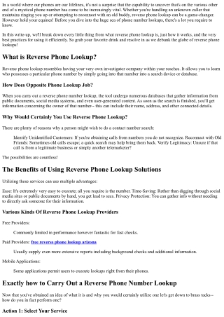 Reverse Phone Lookup Explained: What  Anyone  Had to have to Know  Previous To Y