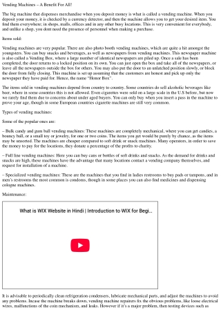 Vending machines a benefit for all