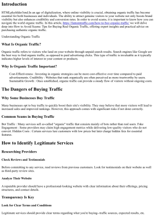 How to Avoid Scams: Tips for Buying Real Organic Traffic