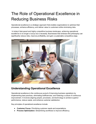 The Role of Operational Excellence in Reducing Business Risks