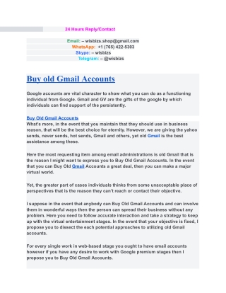Buy Old Gmail Accounts