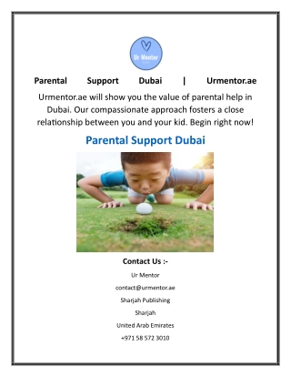 Parental Support Dubai  Urmentor.ae
