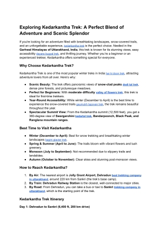 Exploring Kedarkantha Trek_ A Perfect Blend of Adventure and Scenic Splendor