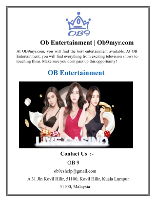 Ob Entertainment Ob9myr.com