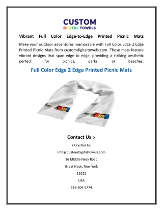 Vibrant Full Color Edge to Edge Printed Picnic Mats