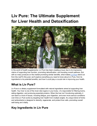 Liv Pure_ The Ultimate Supplement for Liver Health and Detoxification